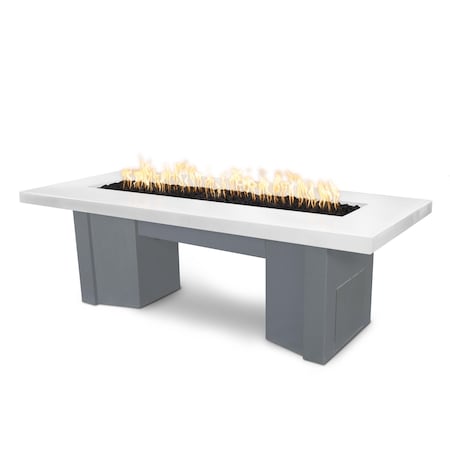 The Outdoor Plus 78 Alameda Fire Table Smooth Concrete, Match Lit, White Limestone Concrete Top, Liquid Propane OPT-ALMGFRC78-LIM-GRY-LP